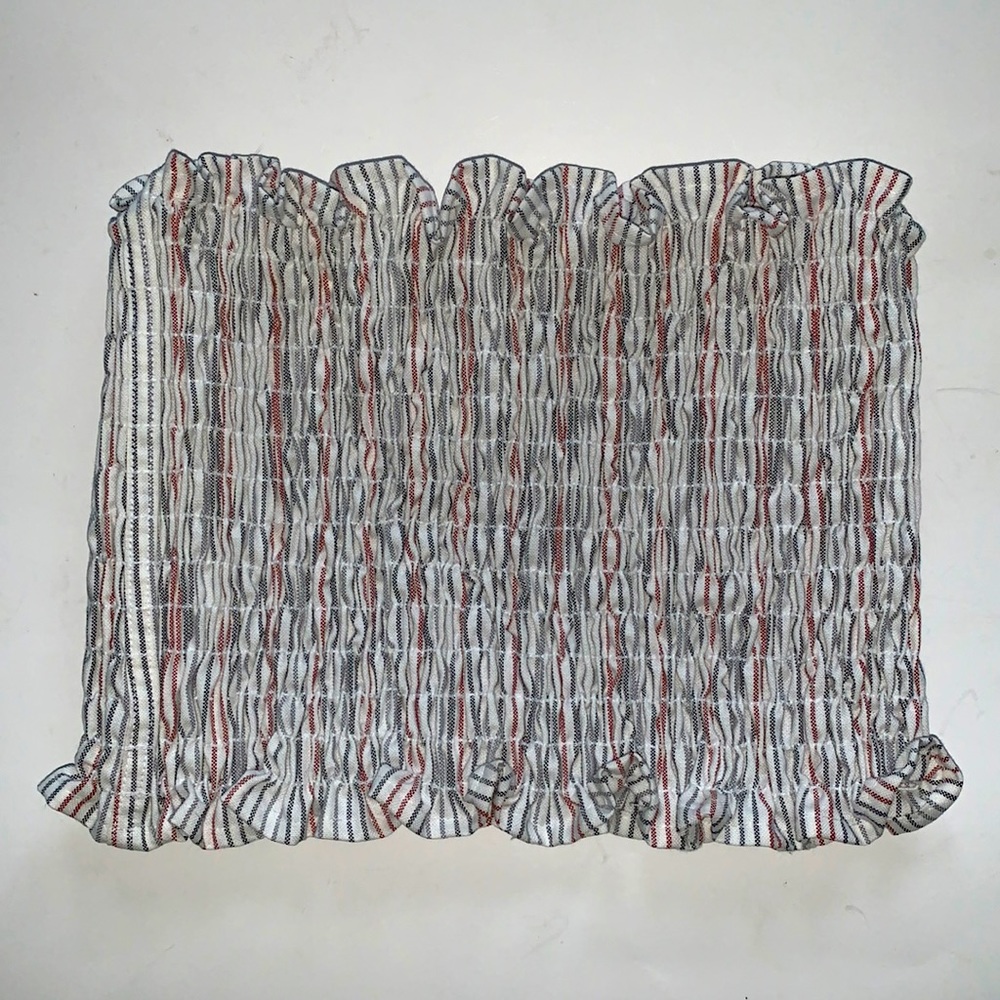 WOMENS LF BRAND TUBE TOP RUFFLE EDGES MULTICOLORED STRIPES NEW